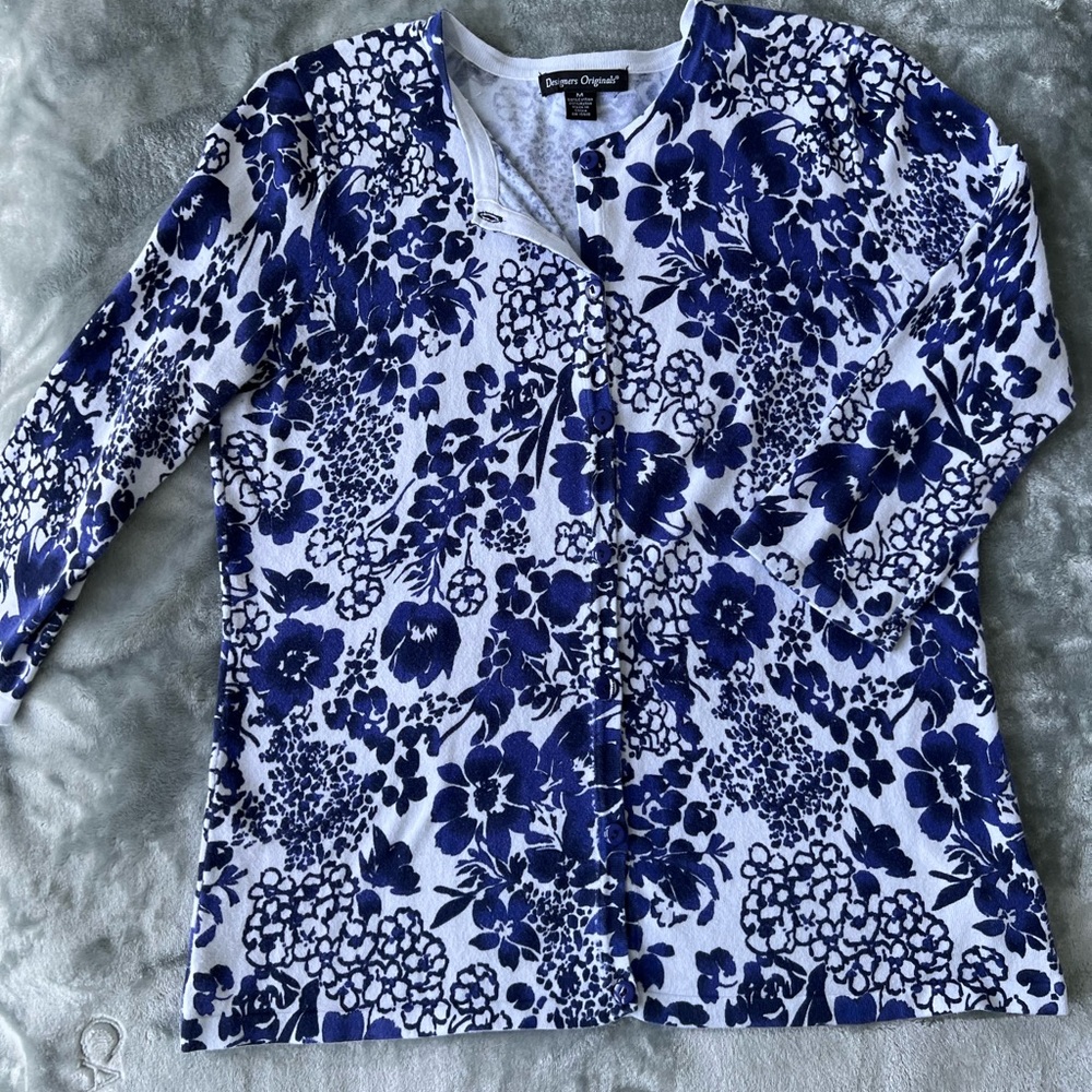 Designers Originals Blue Floral Cardigan